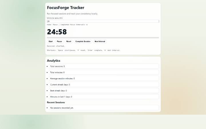 FocusForge Tracker