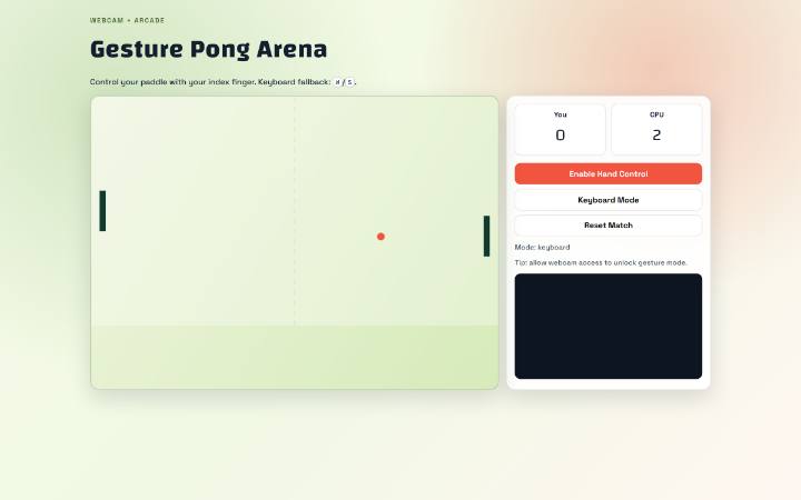 Gesture Pong Arena