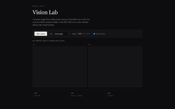 WebGPU Vision Lab